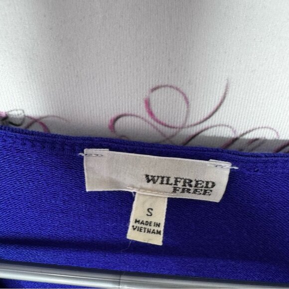 Wilfred free long sleeve royal blue stretchy Elegant Blue V-Neck Women's Top - Picture 5 of 6